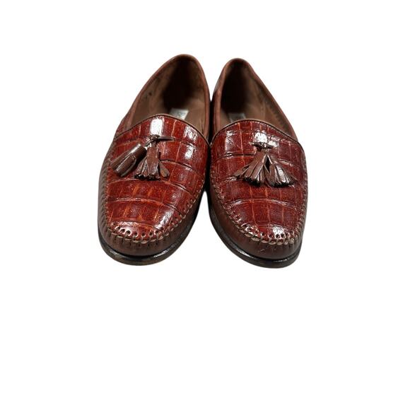 Belvedere Florence Genuine Italian Handmade Crocodile Loafers Mens 8.5M Tassels main image 5